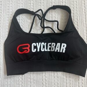 CycleBar Black and Red Sports Bra